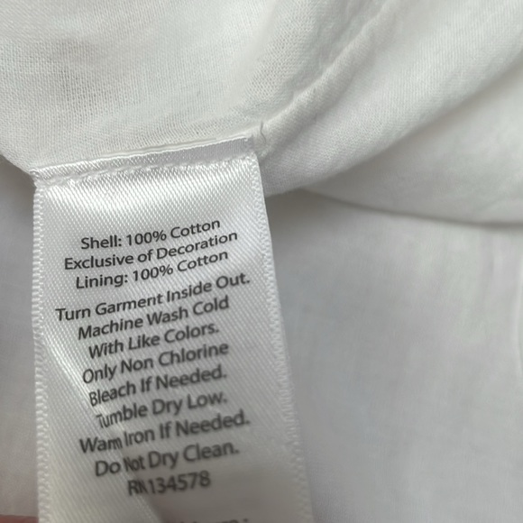 Vineyard Vines White Cotton Oversized Top Size Tag XL - Picture 4 of 5